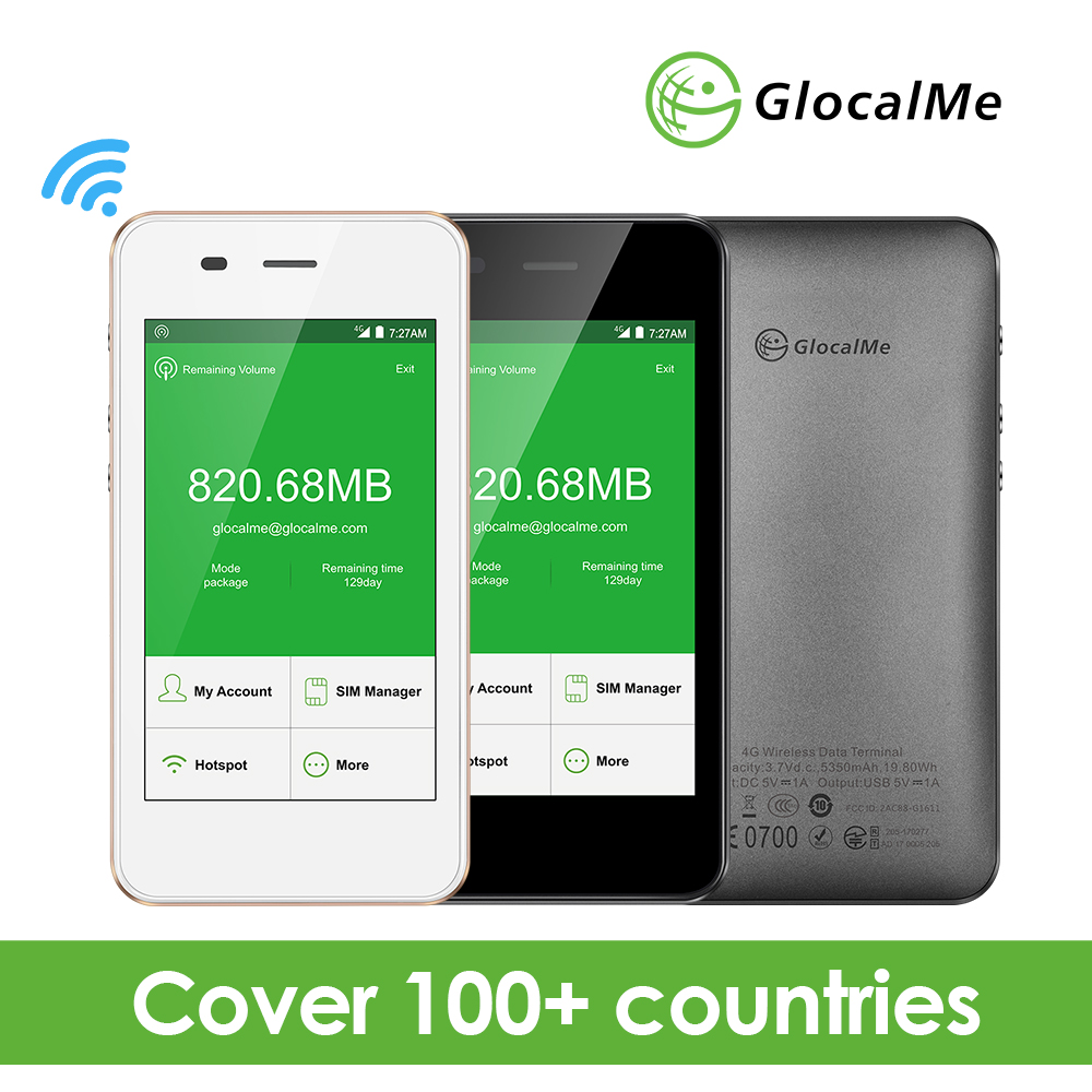 GlocalMe 4G LTE Global Pocket Wifi Wireless Router with 1GB Data No Sim Card Free Roaming Mifi New