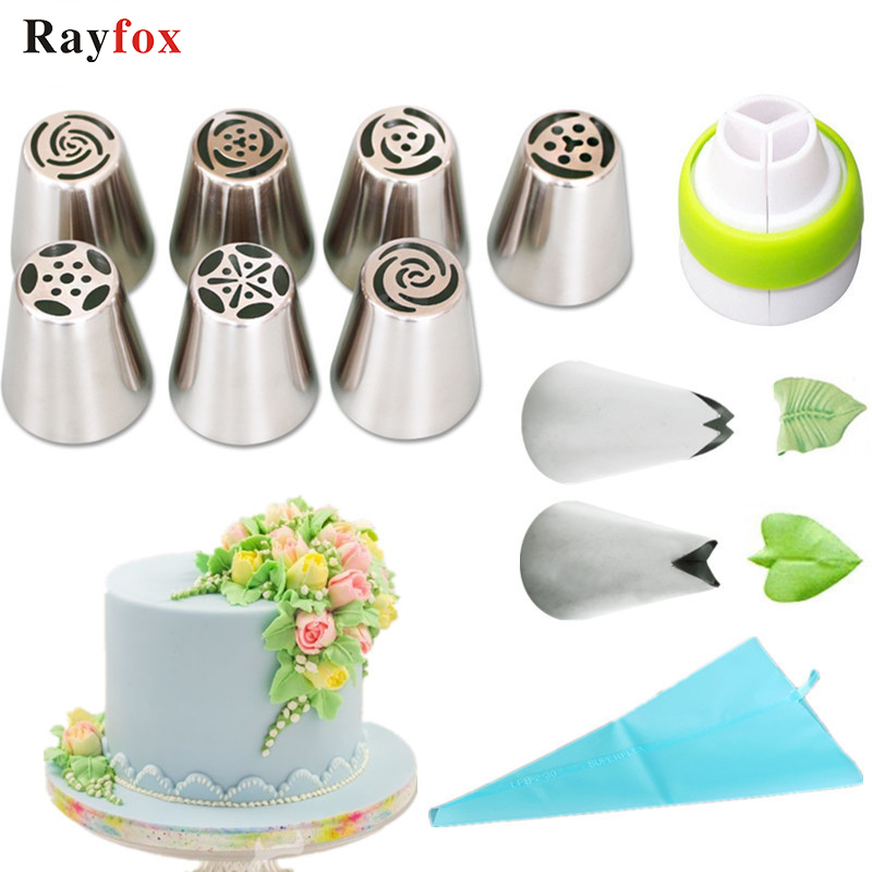 1Set Stainless Steel Nozzle Tips Icing Piping Cream Reusable Pastry Bags Kitchen Utensil Gadget Accessories Cake Decorating Tool