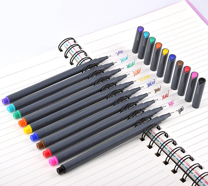 10 Colors 0.38mm Fine Liner Outline Line Drawing Mark Pen Cartoon Manga Drawing Art Supplies Sketch Stroke Art Marker