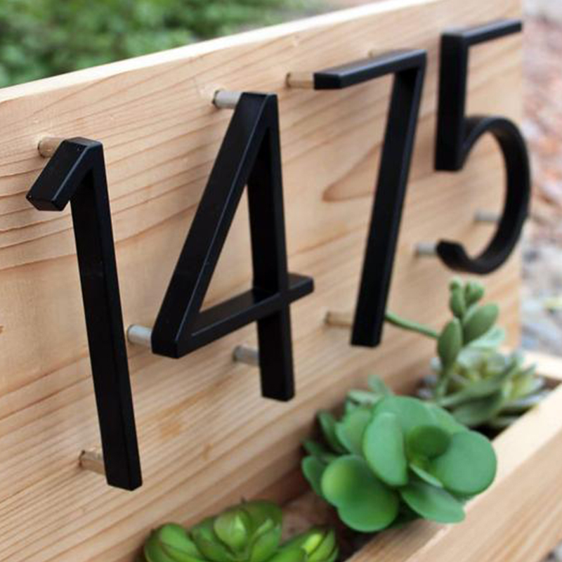 125mm Floating House Number Letters Big Modern Door Alphabet Home Outdoor 5 in.Black Numbers Address Plaque Dash Slash Sign #0-9