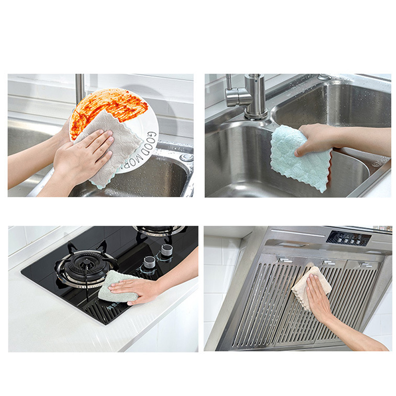 1PC Rag Cleaning Cloth For Washing Dishs Kitchen Supplies Kitchen Double Side Absorbent Dishcloth Special Soft Kitchen Tool