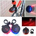 Bicycle 2 Laser 5 LED Lamp Light Waterproof Bike Light Rear Tail Light LED Mountain Bike Cycling Light Safety Warning Light