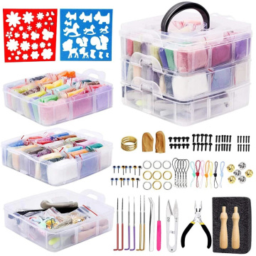 LMDZ 48 Colors DIY Wool Felt Kit Fiber Material Handle Wool Roving Needlework Spinning Craft Kits Handmade Felt Needle Set