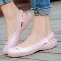 Women Clogs Jelly Sandals Home Non-slip Summer Hole Shoes Female Flat Slippers Plastic Female Girls Waterproof EVA Garden Shoes
