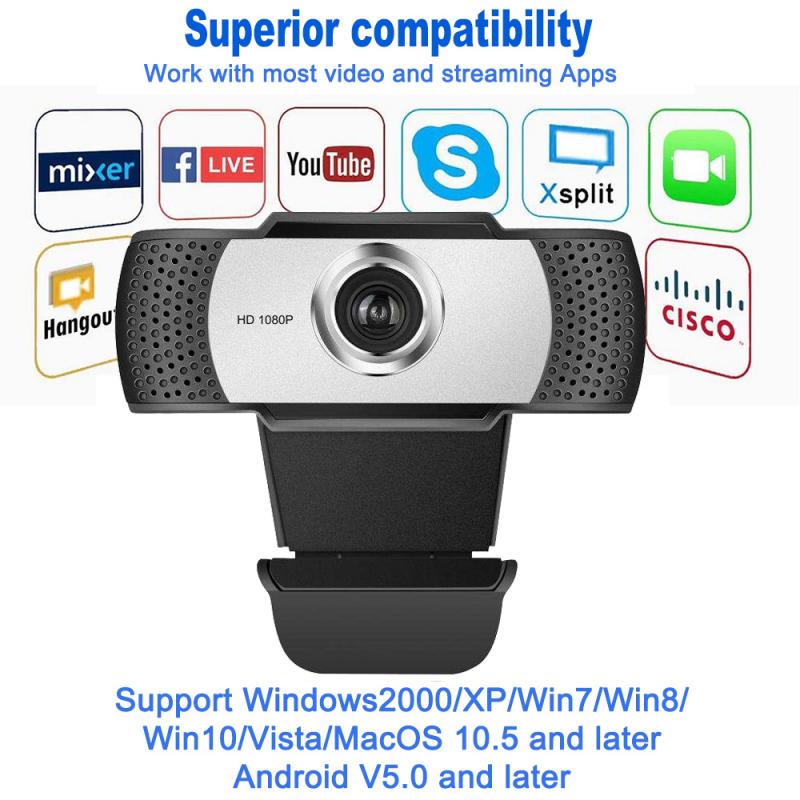 1080P HD Webcam Desktop Computer Camera PC WebCamera with Microphone Notebook USB Live Broadcast Video Calling Conference Camera