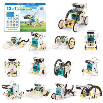 13 In 1 Educational Solar Robot Kit Power DIY Assembled Toy Car Boat Animal Blocks Toys Science Intelligent Blocks Kids Toy Gift