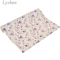 Lychee Life 29x21cm A4 Flower Printed Glitter PU Fabric High Quality Sewing Synthetic Leather DIY Material For Handbag Garments