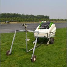 A sprinkler machine with a constant speed recovery, improved efficiency, and a linkage speed control structure Aquago II 55-150