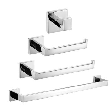 SUS304 Stainless Steel Polish Chrome Finish Bathroom Hardware Set, Towel Bar Toilet Paper Holder Robe Hooks Bathroom Shelf
