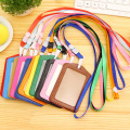 20pcs ID Badge Holder PU ID Card Accessories Holder Credit Card Bus Card Case Stationery School supplies With Lanyard