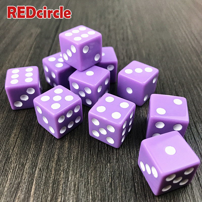 Opaque Color 10Pcs 16mm Multi Six Sided Bar Pub Club Party Spot D6 Playing Games Dice Set Game Accessories