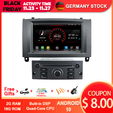 AVGOTOP Android 10 Car Radio Navigation Player for PEUGEOT 407 MP3 MP4 Wifi Vehicle GPS Multimedia