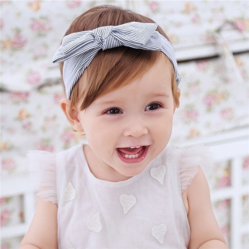 Baby Girls Hair Accessories Cute Striped Bowknot Baby Headbands Elastic Baby Hair Band Headwear Girl Hairband Kids Gift