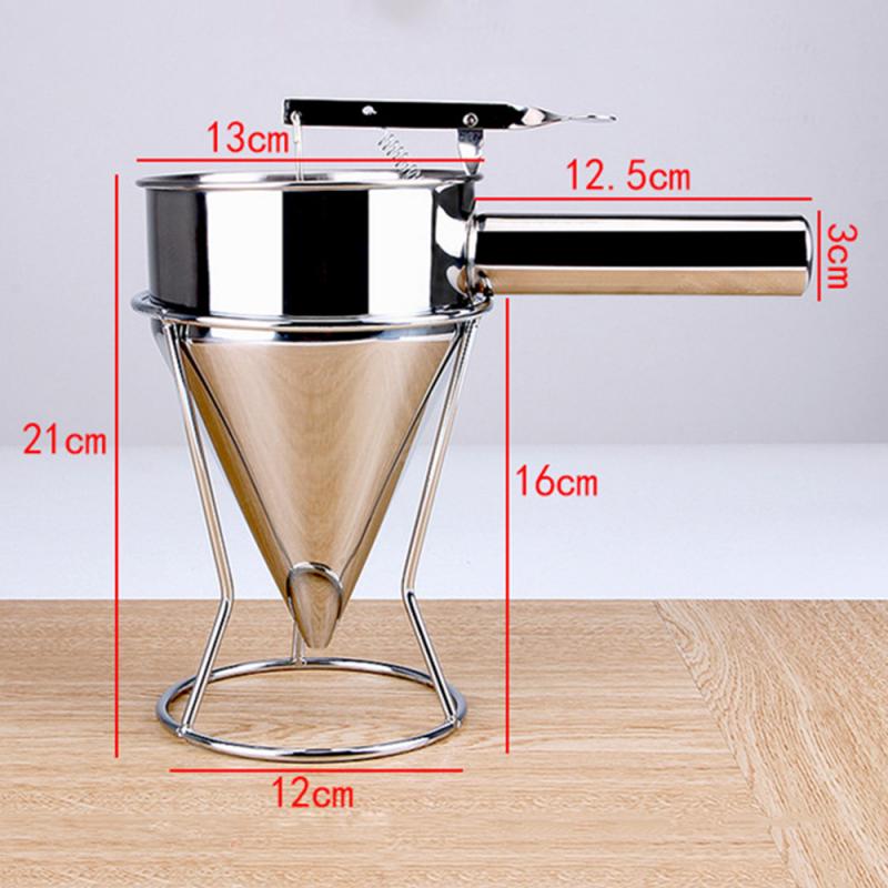 Funnel Stainless Steel Piston Funnel Dispenser With 8mm Nozzle And Stand Vogue Sauce Cream Dosing Funnel Kitchen Specialty Tools
