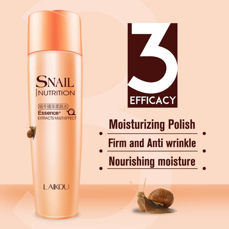 snail toner 1pcs/lot LAIKOU Facial skin care face toner emulsion snail toner whitening moist anti wrinkle beauty cosmetic
