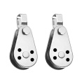 2pcs Durable Fixed Pulley Block 316 Stainless Steel Pulley Roller Kayak Sailing Rigging Lifting Wheel Marine Hardware (Type A)