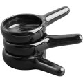 Ceramic Candle Holder with Handle, Dinner Table Decoration Candlestick Stand for Wedding Party (Black)
