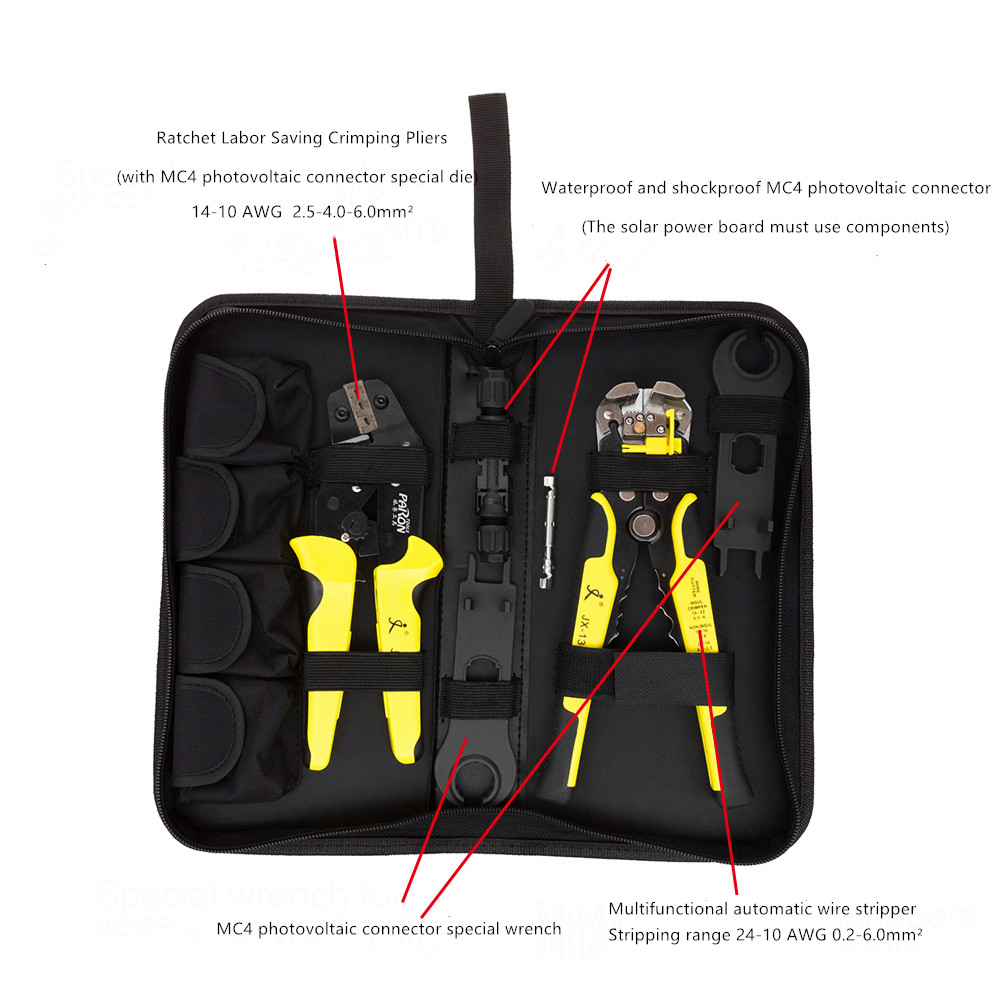 Solar Panel Crimping Tools 2.5-6mm14-10AWG Wire Crimper Solar Wire Connector Cut Kit With Wire Stripper Crimping Pliers