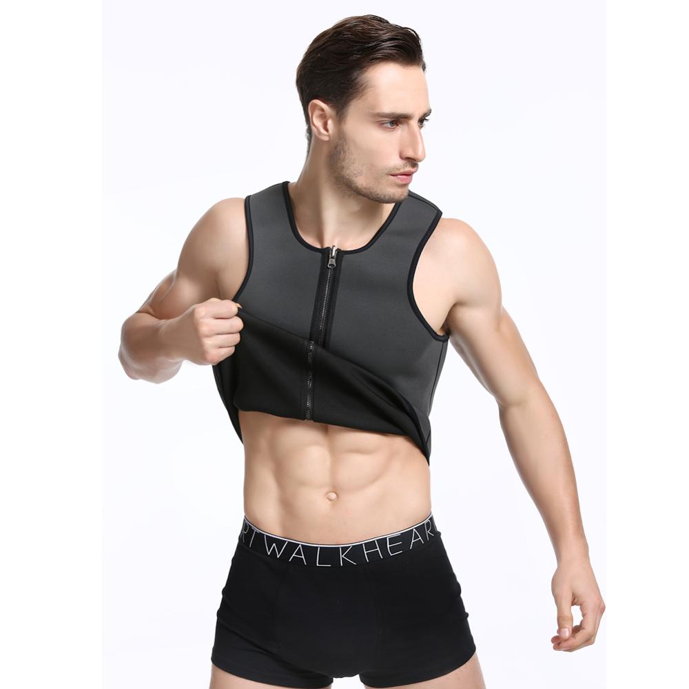 VIP link Men Neoprene Sauna Suit Hot Body Shaper Corset for Weight Loss with Zipper Waist Trainer Vest Tank Top Workout Shirt