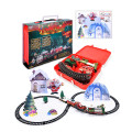 Lights And Sounds Christmas Train Set Railway Tracks Toys Xmas Train Gift Electric Railway Train Set w/ Locomotive Engine Cars