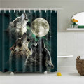 Wolf Shark Shower Curtain 3D Print Bathroom Waterproof Polyester Bath Curtain Octopus Washable Bath Decor Curtains With 12 Hooks