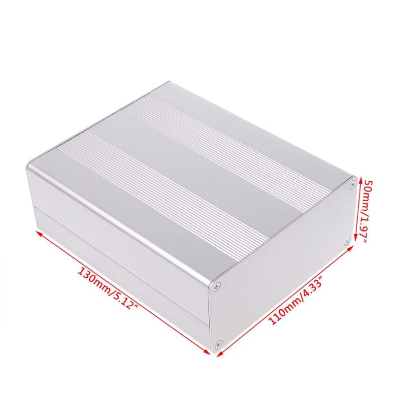 Aluminum Box Enclosure Case Project Electronic For PCB Board DIY 130x110x50mm