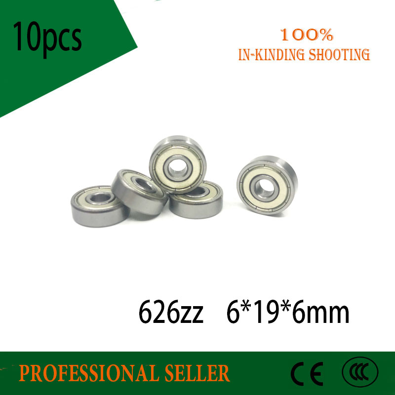 10pcs 626ZZ 6X19X6mm 3D Printer Special Bearing Mute Ball Bearings 626 ZZ For 3d Parts