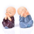 4Pcs/Set Lovely Car Interior Accessories Doll creative Maitreya resin gifts little monks Buddha Kung Fu Small Ornaments