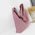 Women Corduroy Shoulder Bag Canvas Cloth Fabric Handbag Solid Casual Tote Ladies Eco Shopping Bags College Students Books Bag