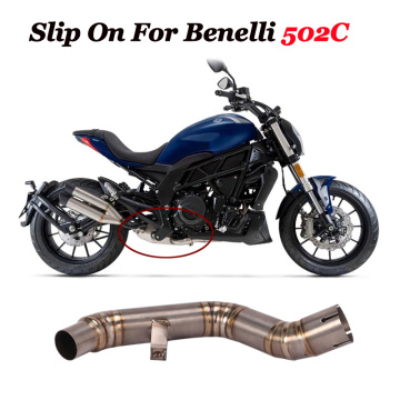 Titanium Alloy Slip On For Benelli 502C Motorcycle Exhaust Muffler Contact Middle Link Stainless Steel Pipe Connect Escape Moto