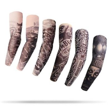 1pair Outdoor Cycling Sleeves 3D Tattoo Printed Armwarmer UV Protection Bicycle Sleeves Arm Protection Ridding Sleeves Hot Sale
