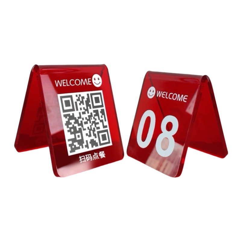 Colored acrylic table card