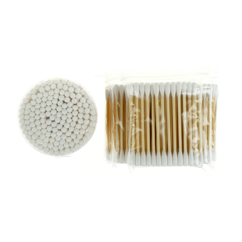 200pcs 1set Simple Tip Swab Cotton Buds Applicator Wooden Swabs Clean Sticks