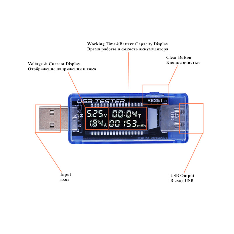 8 in 1 USB Tester voltmeter Current Detector Current Voltage Meter energy power bank charger USB Charger Doctor 39%off