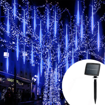 30cm 8 Tubes LED Solar Meteor Shower Rain Lights Outdoor Waterproof Christmas Solar String Light for Wedding Party Decoration