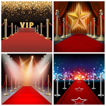 Laeacco Stage Backdrop Photography Red Carpet VIP Party Gold Polka Dots Baby Portrait Photo Background Photocall Photo Studio