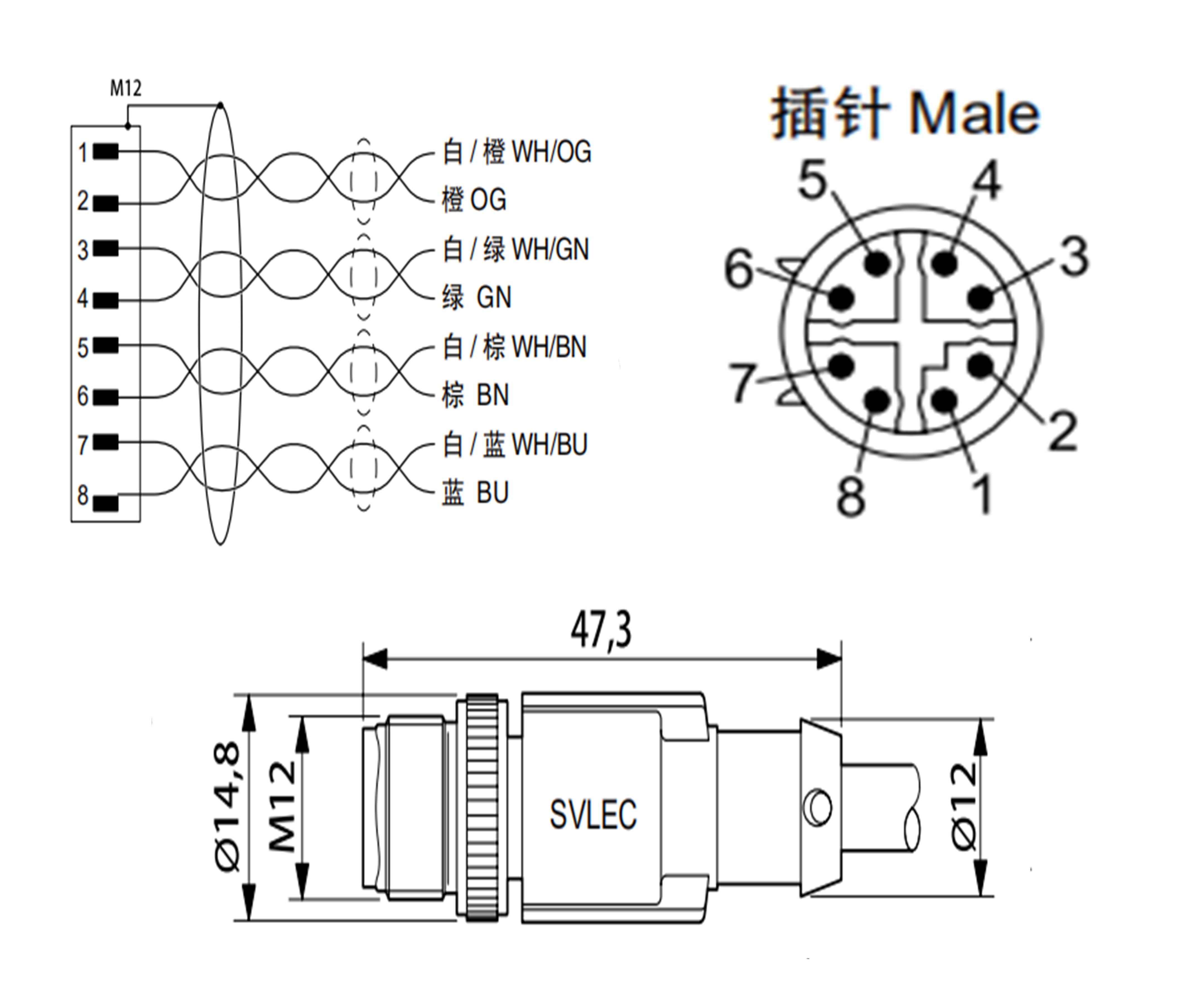 M12 X-code connector CAT.6A