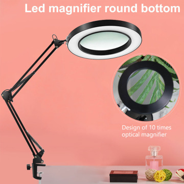 8X Illuminated Magnifier USB 3 Colors LED Magnifying Glass for Soldering Iron Repair/Table Lamp/Skincare Beauty Lighting Loupe