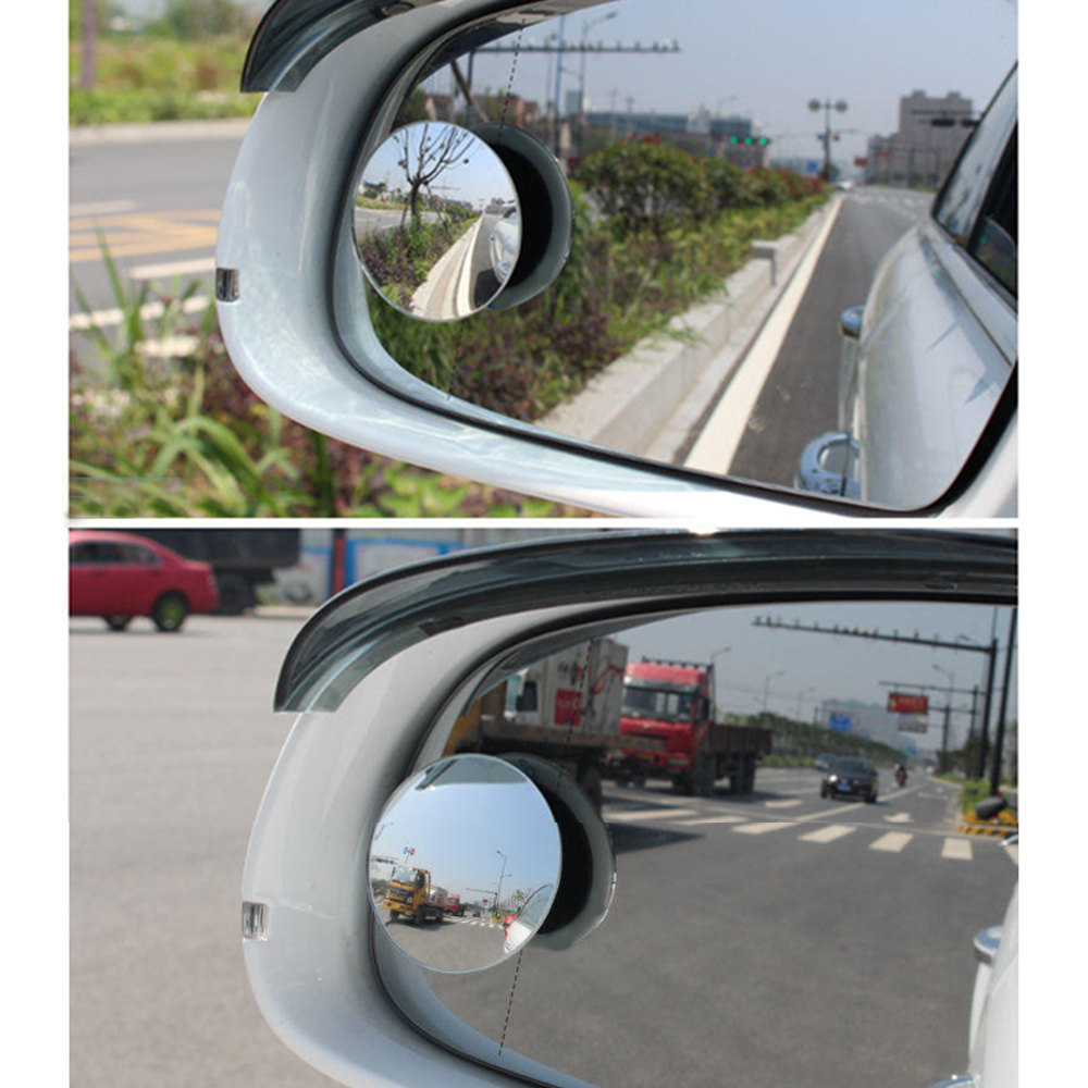 2Pc Car 360 Wide Angle Round Convex Mirror Car Vehicle Side Blindspot Blind Spot Mirror Wide Rear View Mirror Small Round Mirror