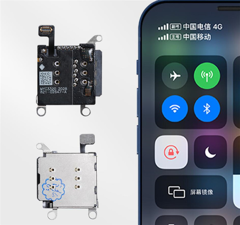 Dual Sim Card Reader connector Flex Cable + Sim Card Tray Slot Holder For iPhone 12/12pro