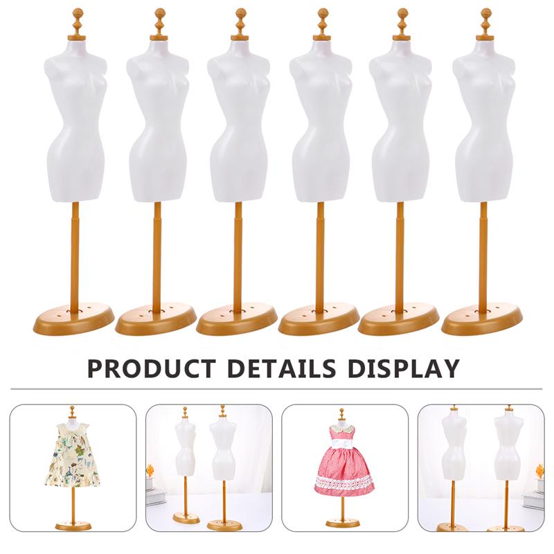 6pcs Doll Model Stand Doll Dress Mannequin Display Stand Mini Model Holder Home Decor DIY Women Doll Garment