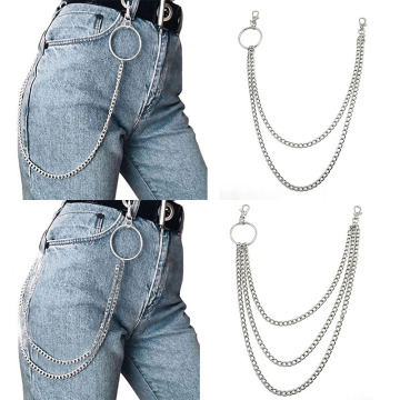 Street Big Round Alloy Pendant Key Chain Rock Punk Trousers Hipster Key Chains Pant Jean Keychain Hip Hop Kpop Accessories