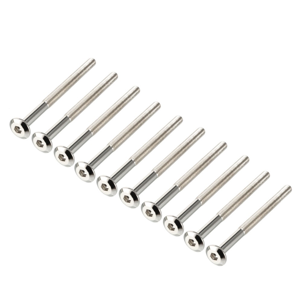 New Hot 10pcs M6 Thread Hex Socket Head Screws Carbon Steel Furniture Bolts Long 30mm 35mm 40mm 45mm 50mm 60mm 70mm 80mm