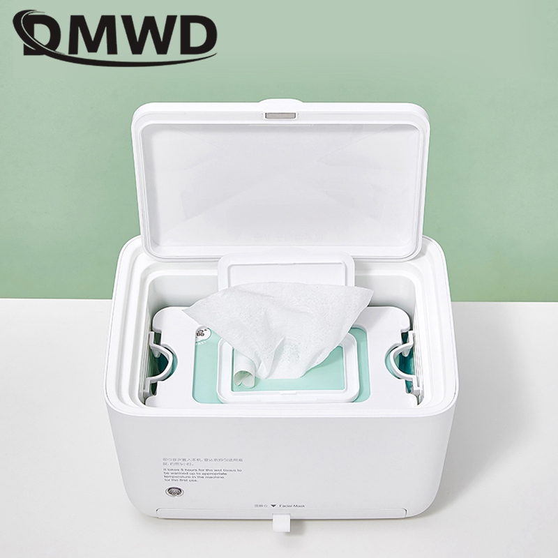 DMWD Portable Wet Towel Dispenser Electric Wipes Heater Car Home Baby Wipes Heating Box Constant Temperature Wet Tissue Warmer