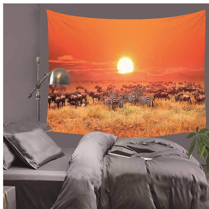 Tapestry The Setting Sun Printed Wall Hanging Tapestry Beach Throw Towel Mat Blanket Tablecloth