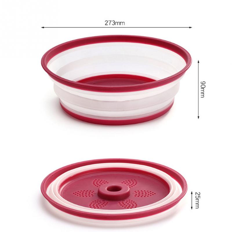 Collapsible Microwave Cover Multifunction Fresh Keeping For Food Vented Kitchen PP/TPR Material Soft Texture And Flexible