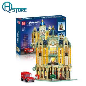 4030pcs LED Version The Corner Post Office Building Blocks Street View The London Crystal Palace Architecture Kids Toys Gifts