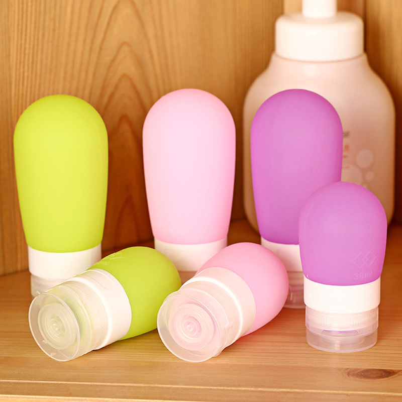 1Pcs Silicone Shampoo Shower Gel Lotion Sub-bottling Tube Squeeze Tool Travel 38/80ml Storage Jars Bottles