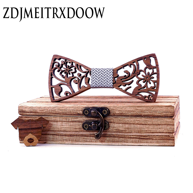 Apparel Accessories Men Boys Tie Wooden Bow Tie Kids Bowties Butterfly Cravat Wood Graduation Ties bowknot With Dog Brooch