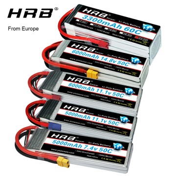 HRB Lipo Battery 2S 3S 4S 5S 6S 7.4v 11.1v 14.8v 22.2v 3300mah 4000mah 5000mah 6000mah 7000mah for RC Car truck helicopter Boat
